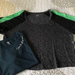 2 work-out tees - both new; one w/ tags